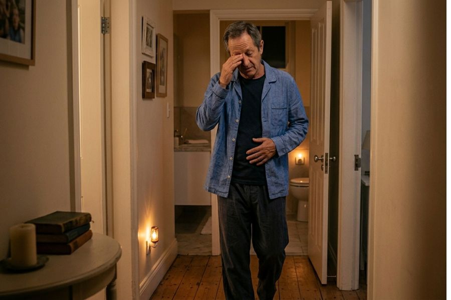 uomo che si alza di notte per urinare sintomi prostata