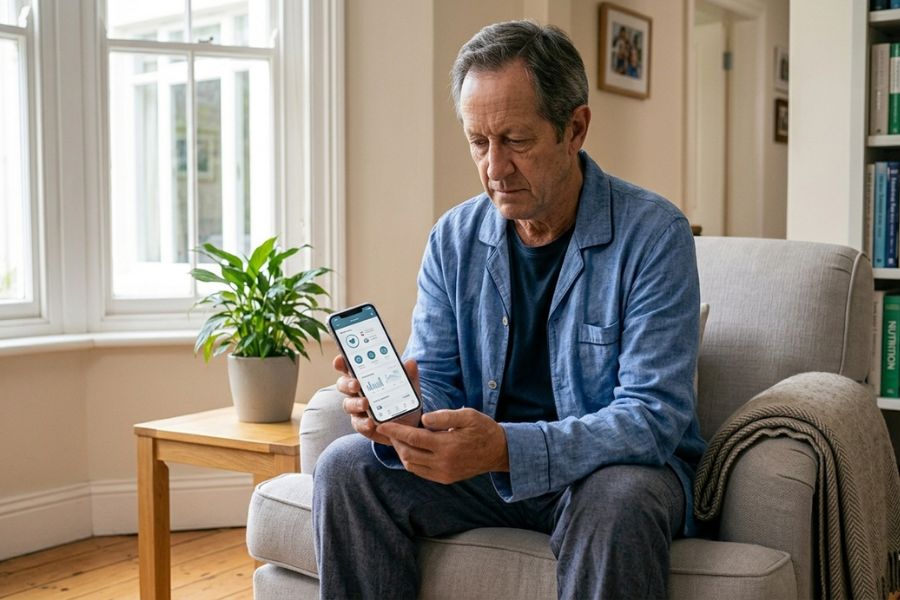 uomo che cerca soluzioni per problemi alla prostata